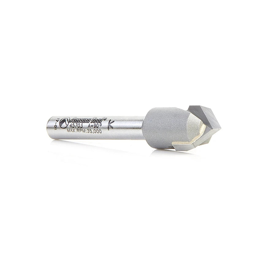 Amana Tool - 45703 - 90D V GROOVE 1/2 DIA. 1/4SHANK