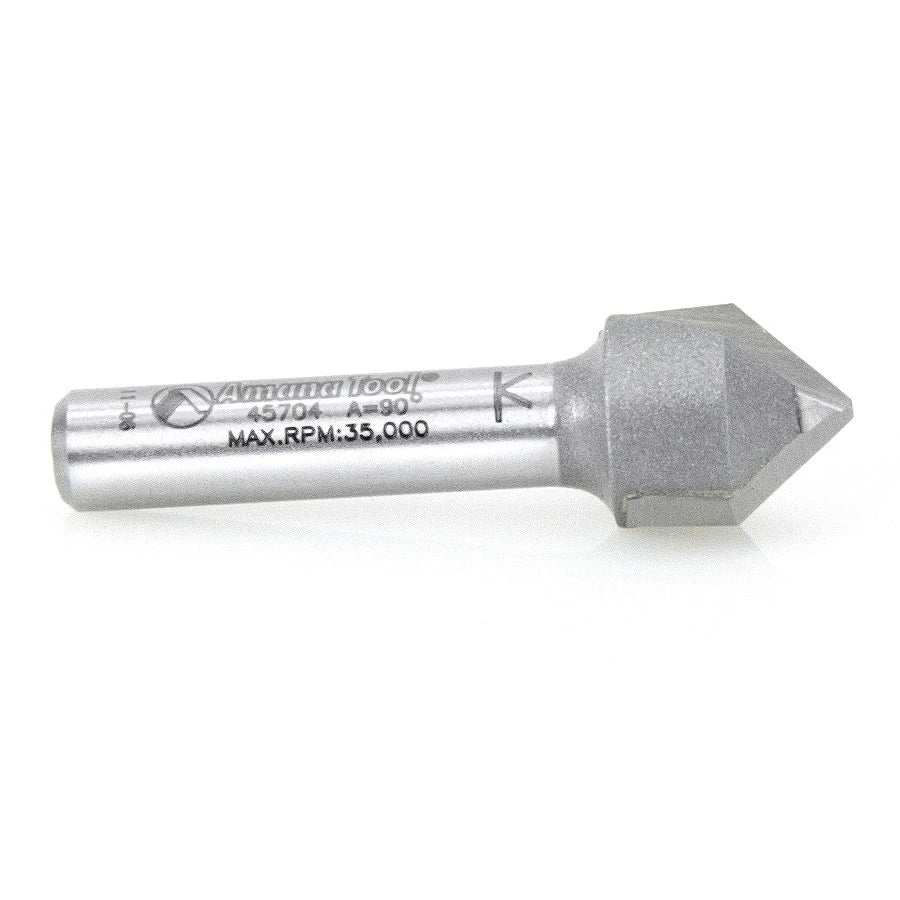Amana Tool - 45704 - 90D V GROOVE 1/2 DIA 1/4 SHANK