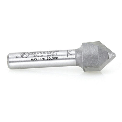 Amana Tool - 45704 - 90D V GROOVE 1/2 DIA 1/4 SHANK