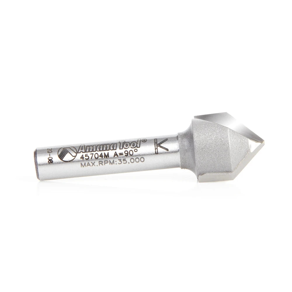 Amana Tool - 45704M - 90D VGROOVE 12mm DIA 6MM SHANK