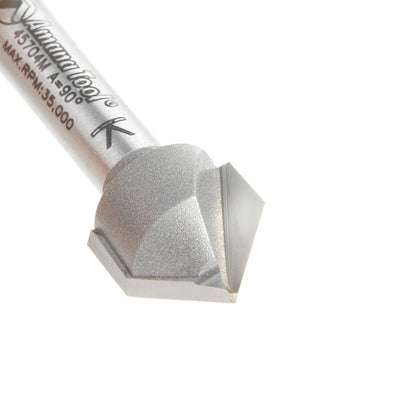 Amana Tool - 45704M - 90D VGROOVE 12mm DIA 6MM SHANK