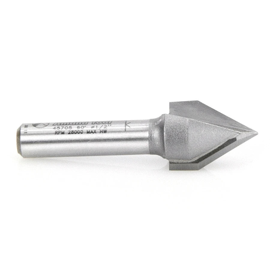 Amana Tool - 45705 - 60D V GROOVE 1/2 DIA 1/4 SHANK