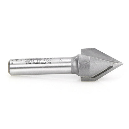 Amana Tool - 45705 - 60D V GROOVE 1/2 DIA 1/4 SHANK