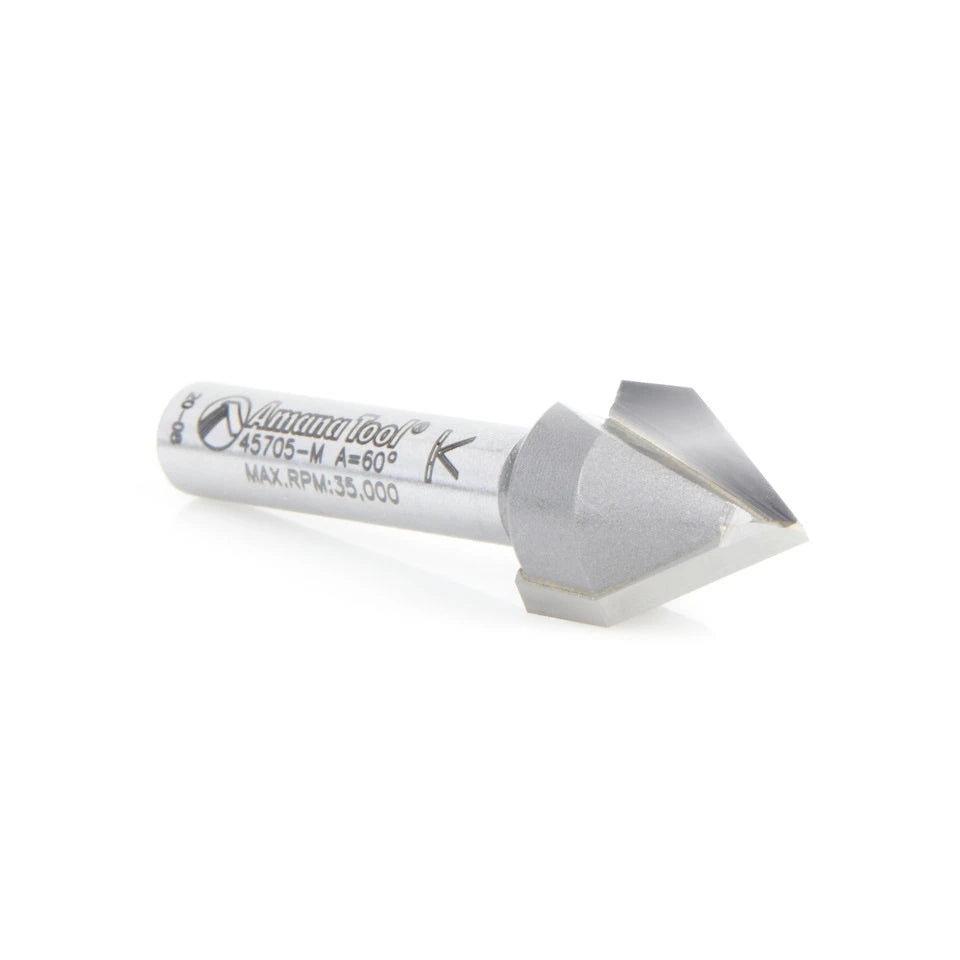 Amana Tool - 45705-M - 60D V GROOVE 12mmDIA 6mm SHANK