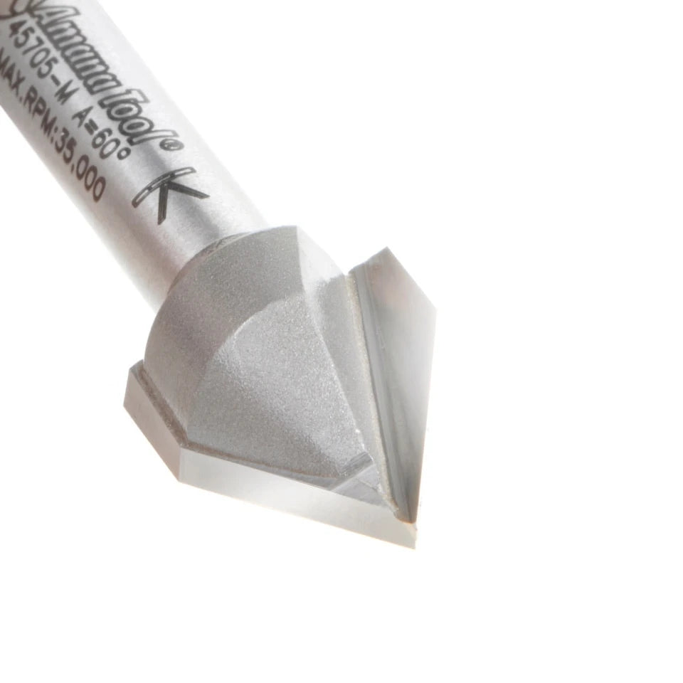 Amana Tool - 45705-M - 60D V GROOVE 12mmDIA 6mm SHANK