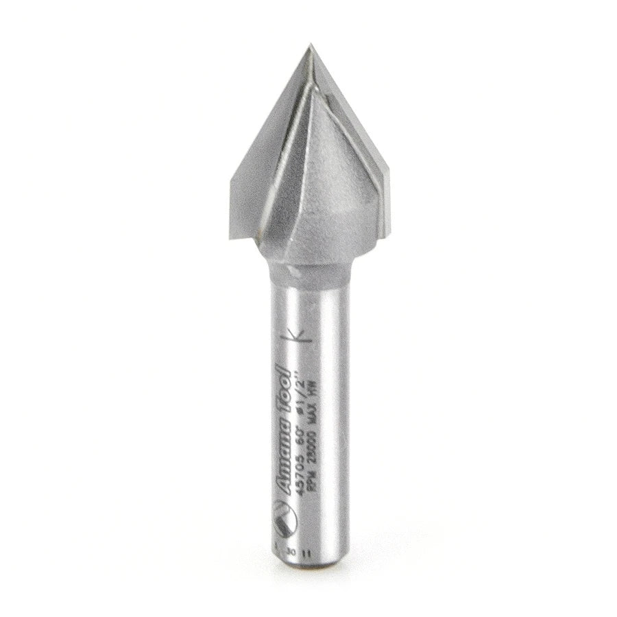 Amana Tool - 45705 - 60D V GROOVE 1/2 DIA 1/4 SHANK