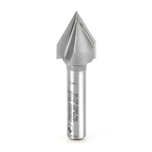 Amana Tool - 45705 - 60D V GROOVE 1/2 DIA 1/4 SHANK