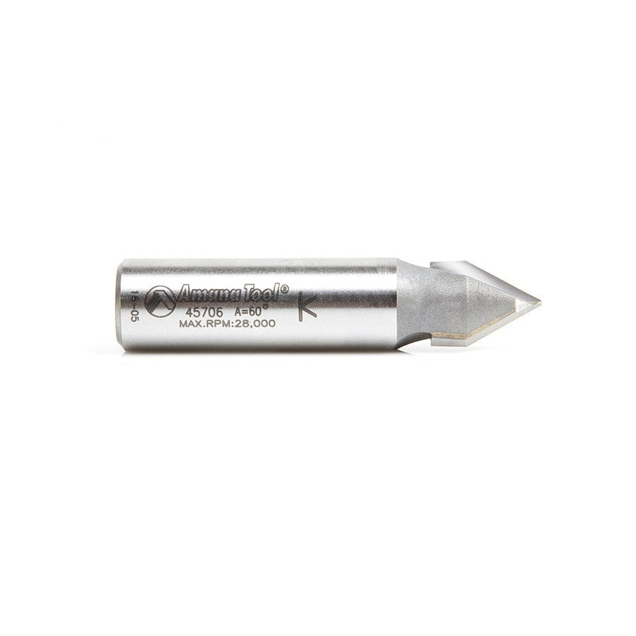Amana Tool - 45706 - 60D V GROOVE 1/2 DIA 1/2 SHANK