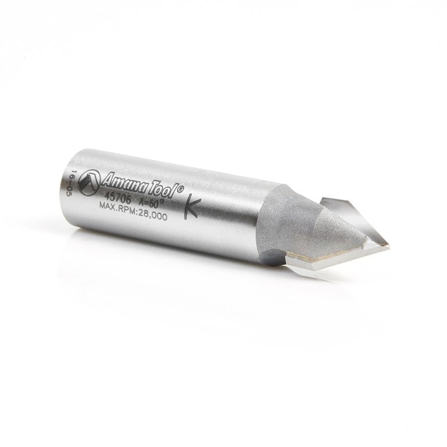 Amana Tool - 45706 - 60D V GROOVE 1/2 DIA 1/2 SHANK