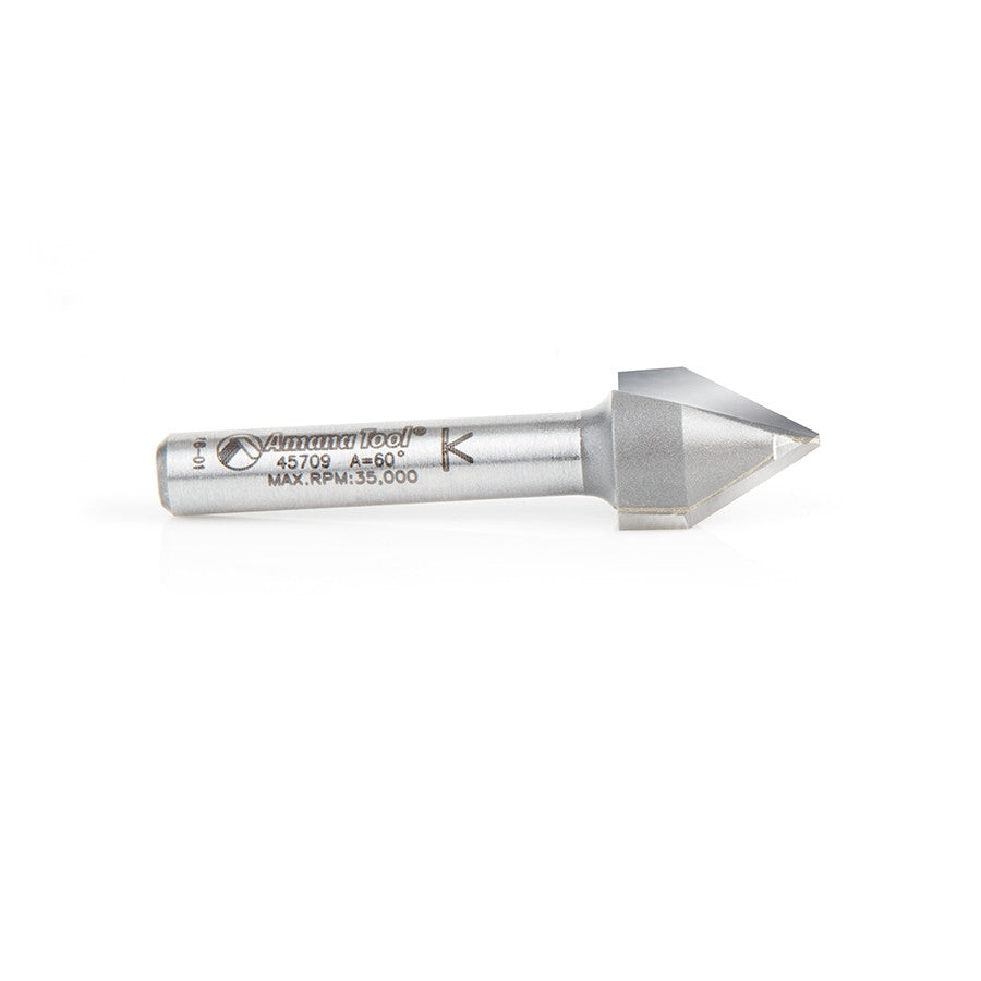 Amana Tool - 45709 - 60DVGROOVE 1/2DIAx1/4SHK 2"OL