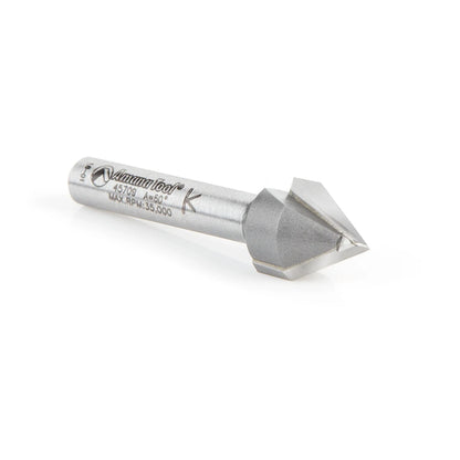 Amana Tool - 45709 - 60DVGROOVE 1/2DIAx1/4SHK 2"OL