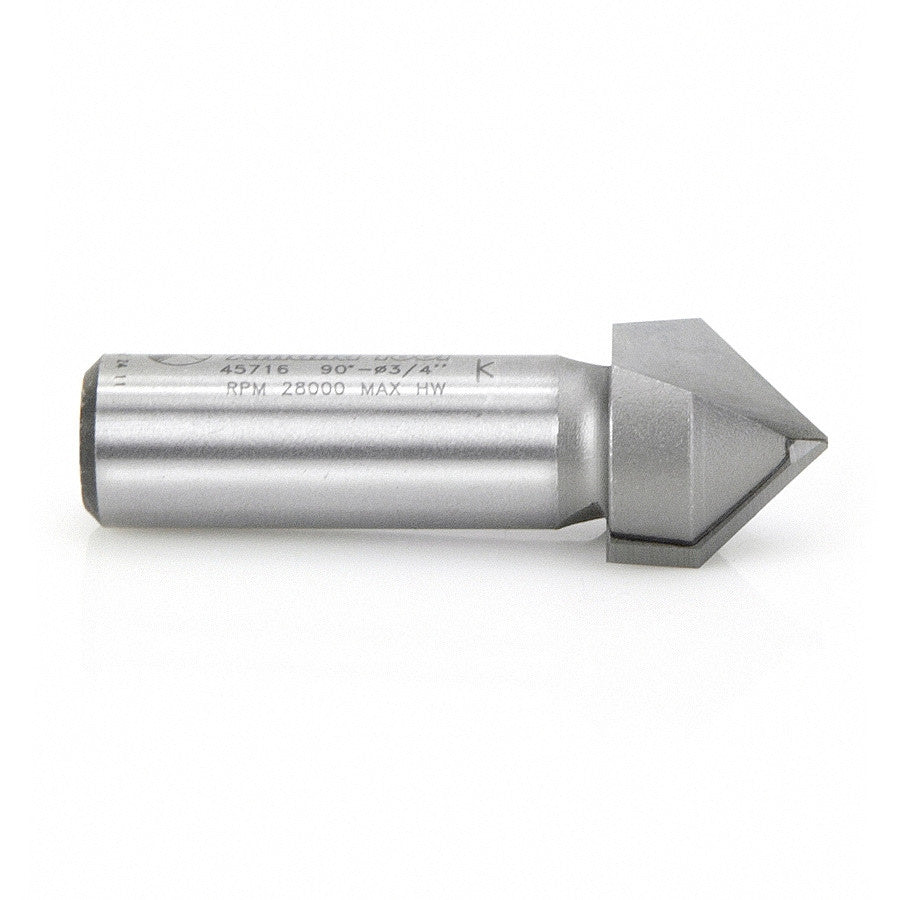 Amana Tool - 45716 - 90D V GROOVE 3/4 DIA 1/2 SHANK
