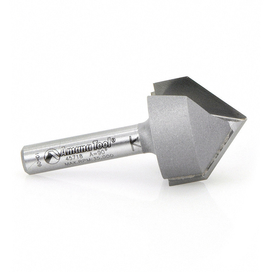 Amana Tool - 45718 - 90D V GROOVE 7/8 DIA 1/4 SHANK