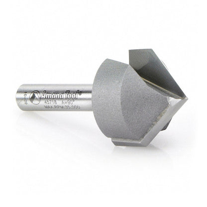 Amana Tool - 45718 - 90D V GROOVE 7/8 DIA 1/4 SHANK
