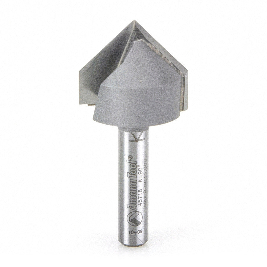 Amana Tool - 45718 - 90D V GROOVE 7/8 DIA 1/4 SHANK