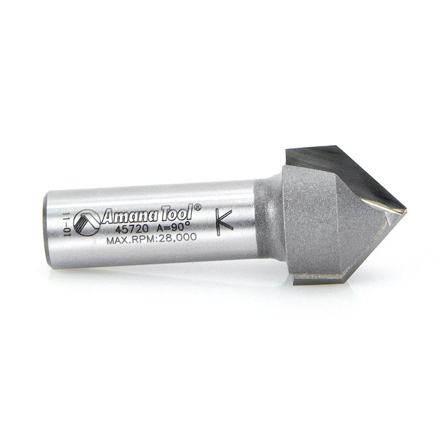 Amana Tool - 45720 - 90D V GROOVE 7/8 DIA 1/2 SHANK