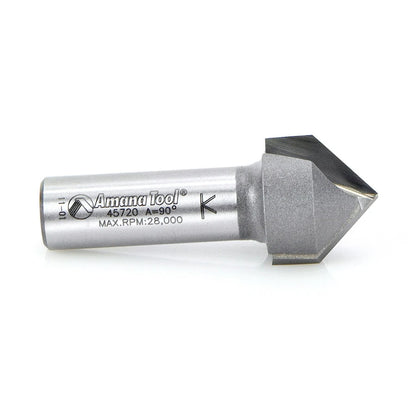 Amana Tool - 45720 - 90D V GROOVE 7/8 DIA 1/2 SHANK