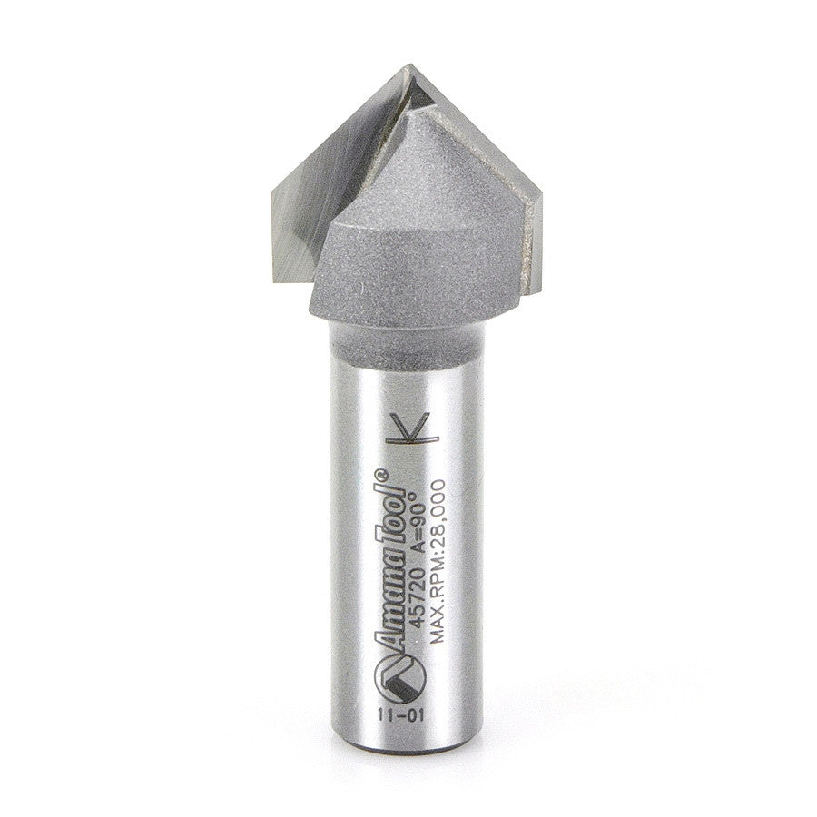 Amana Tool - 45720 - 90D V GROOVE 7/8 DIA 1/2 SHANK