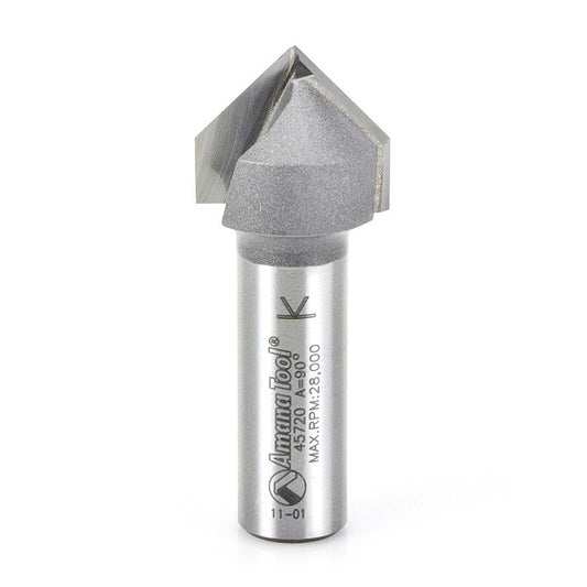 Amana Tool - 45720 - 90D V GROOVE 7/8 DIA 1/2 SHANK