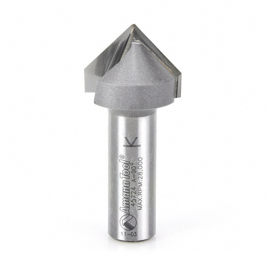 Amana Tool - 45724 - 90DV GROOVE 1 INCH DIA 1/2 SHK