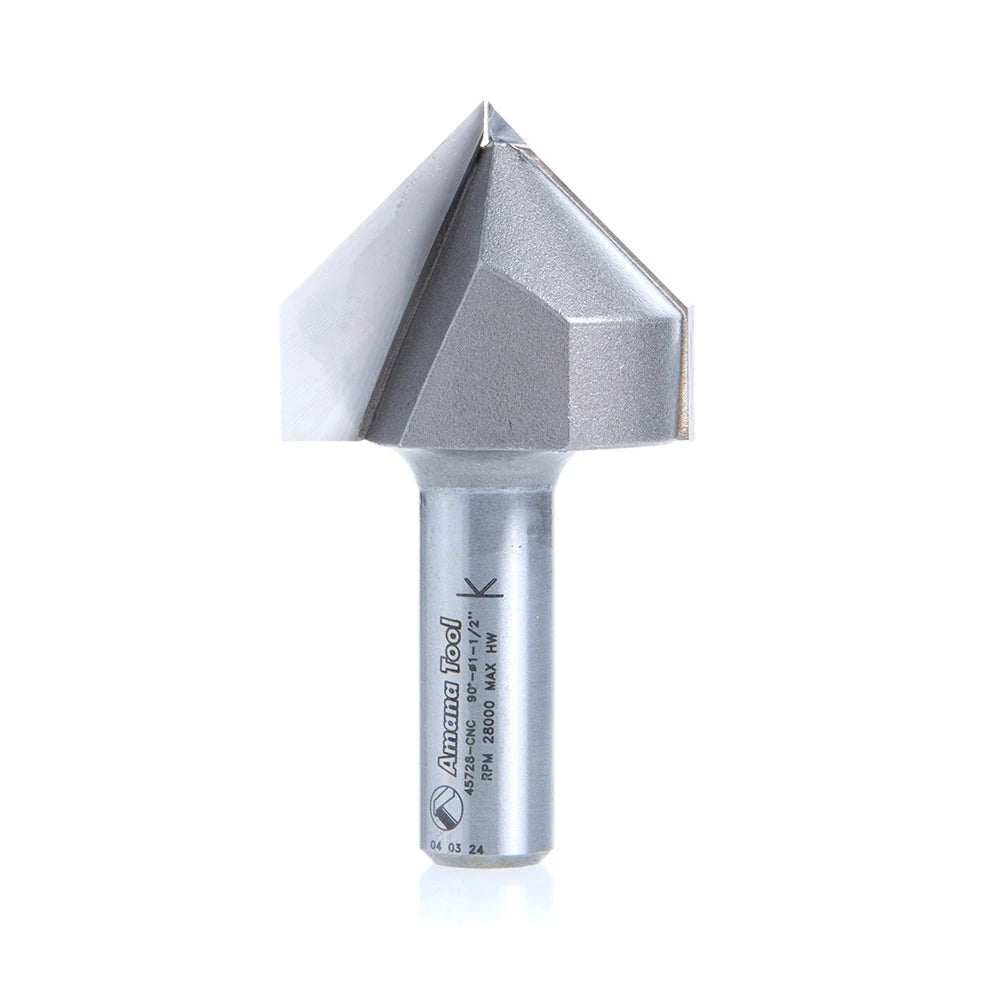 Amana Tool - 45728-CNC - 90D V GROOVE 1-1/2 DIA FOR CNC