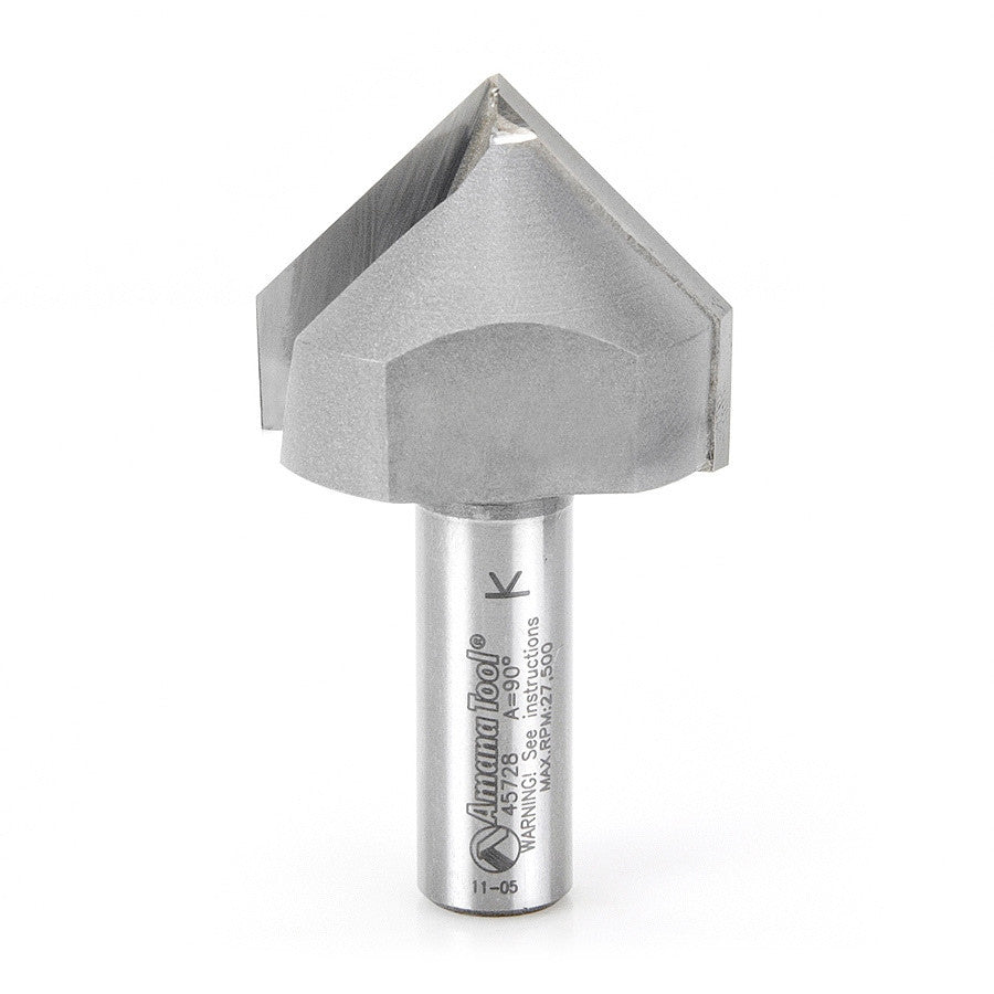 Amana Tool - 45728 - 90D V GROOVE 1-1/2 DIA 1/2 SHK