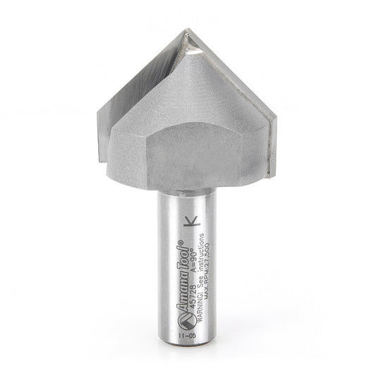 Amana Tool - 45728 - 90D V GROOVE 1-1/2 DIA 1/2 SHK