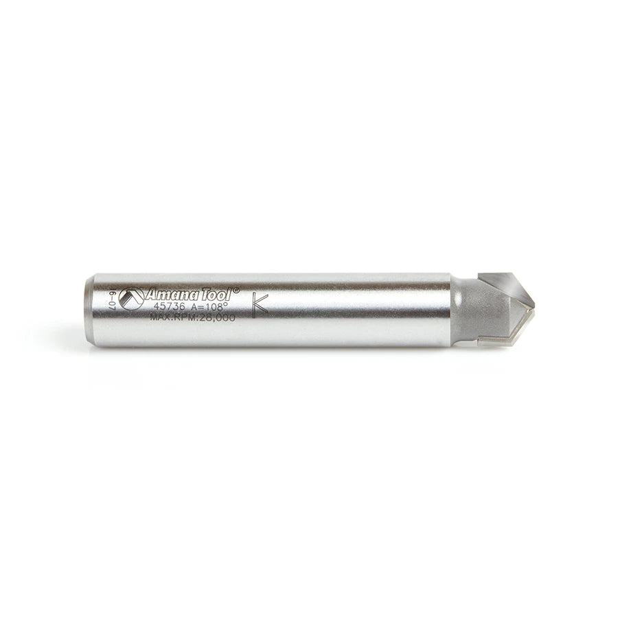 Amana Tool - 45736 - 108D .090" V TIP ACM 1/2 SHANK
