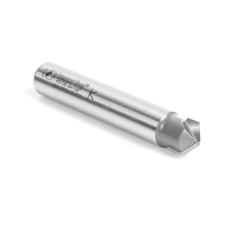Amana Tool - 45736 - 108D .090" V TIP ACM 1/2 SHANK