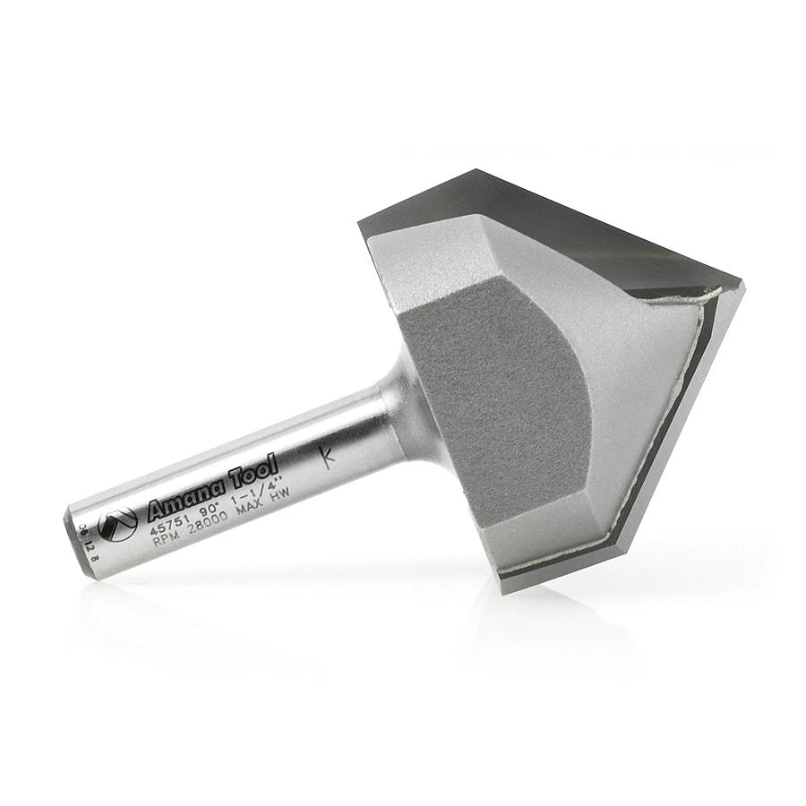 Amana Tool - 45751 - 90D VGROOVE 1-1/4 DIA 1/4 SHNK