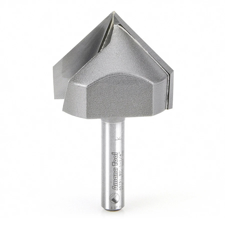 Amana Tool - 45751 - 90D VGROOVE 1-1/4 DIA 1/4 SHNK