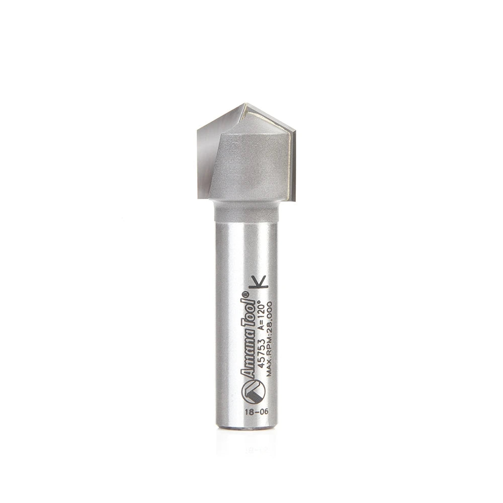 Amana Tool - 45753 - V GROOVE 19.5mmDIA 120 DEGREE