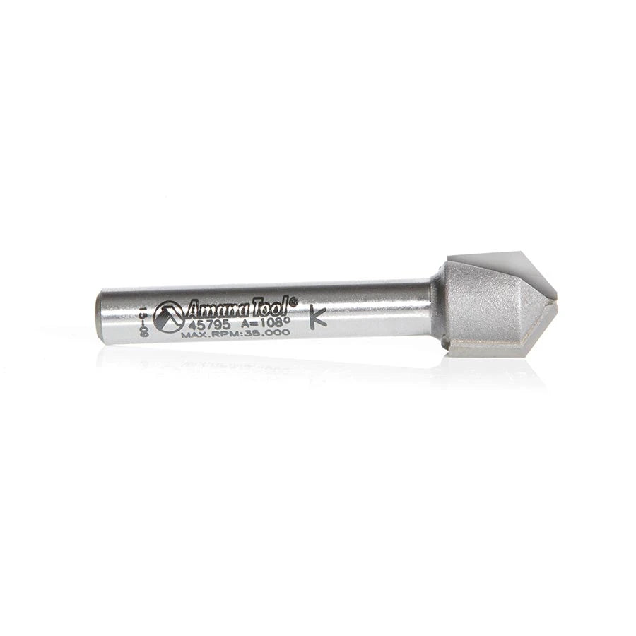Amana Tool - 45795 - 108D .090" V TIP ACM 1/4 SHANK