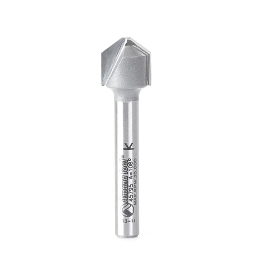 Amana Tool - 45795 - 108D .090" V TIP ACM 1/4 SHANK