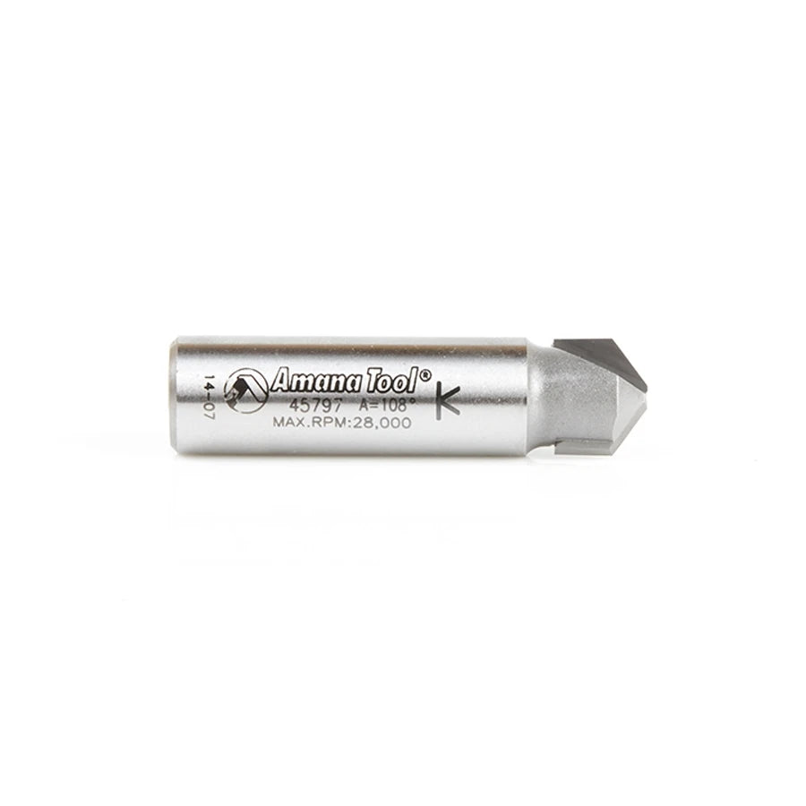 Amana Tool - 45797 - 108D .090" V TIP ACM 1/2 SHANK
