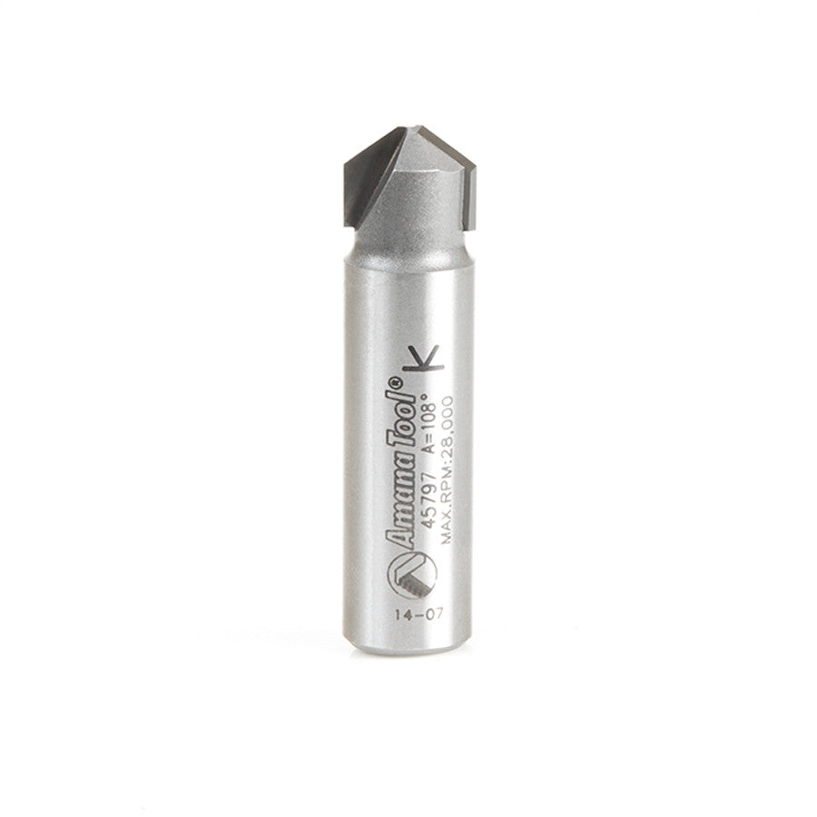 Amana Tool - 45797 - 108D .090" V TIP ACM 1/2 SHANK