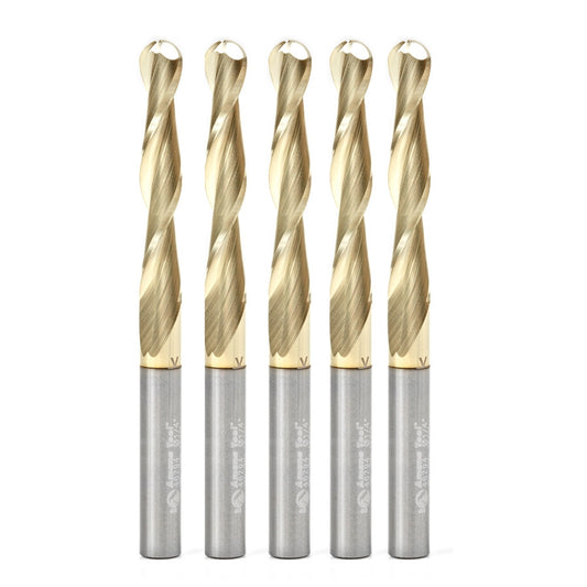Amana Tool - 46294-5 - 5 PCS 1/4 CARVING 3D BALLNOSE