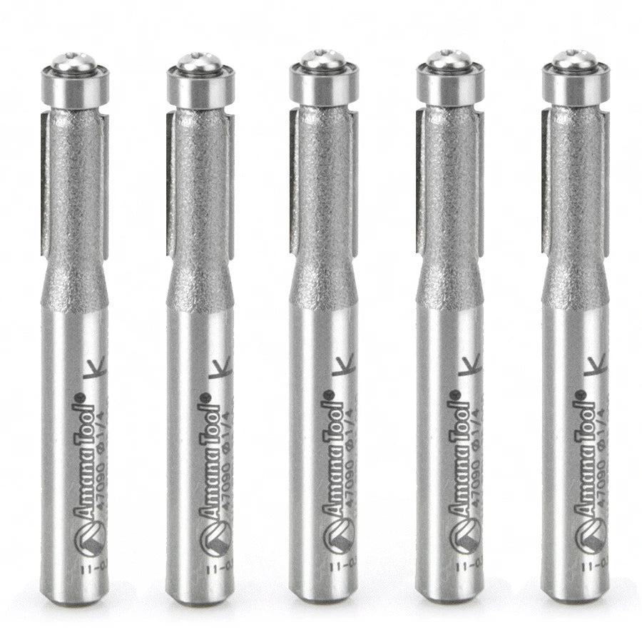 Amana Tool - 47090-5 - 5 PC FLUSH TRIM  1/4Dx1/4 SHK