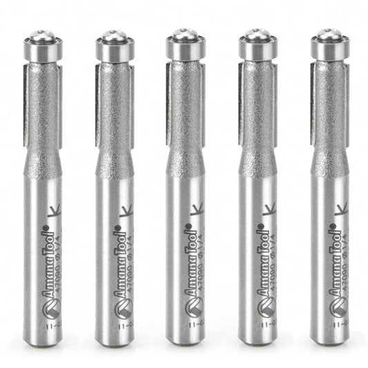Amana Tool - 47090-5 - 5 PC FLUSH TRIM  1/4Dx1/4 SHK