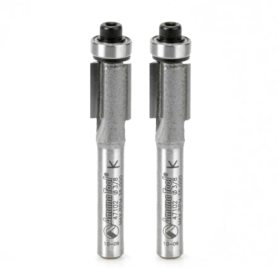 Amana Tool - 47102-2 - 2 PC FLUSH TRIM  3/8Dx1/4 SHK