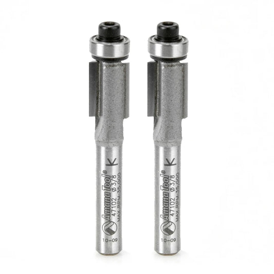 Amana Tool - 47102-2 - 2 PC FLUSH TRIM  3/8Dx1/4 SHK