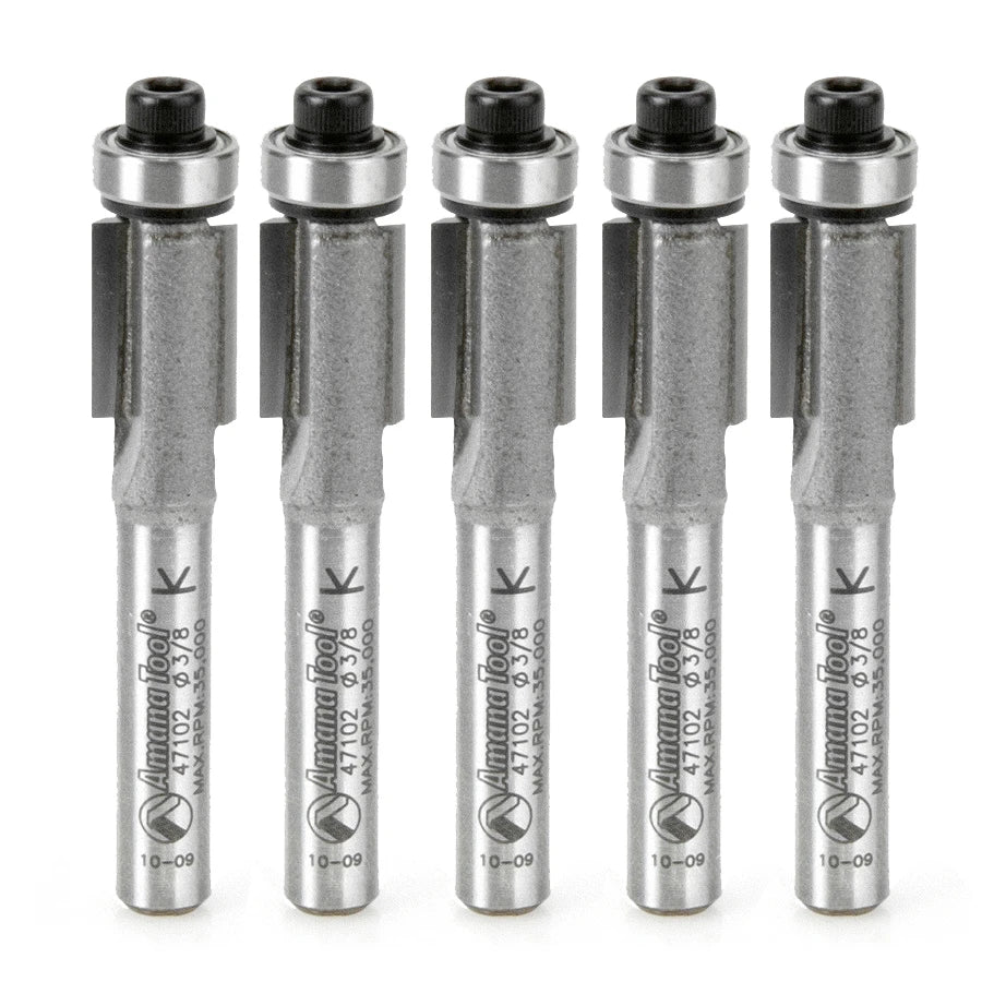 Amana Tool - 47102-5 - 5 PC FLUSH TRIM  3/8Dx1/4 SHK