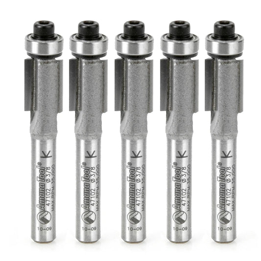 Amana Tool - 47102-5 - 5 PC FLUSH TRIM  3/8Dx1/4 SHK