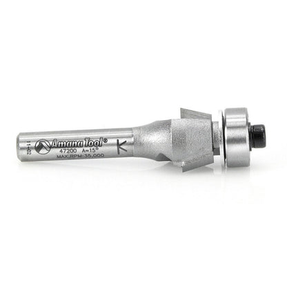 Amana Tool - 47200 - BEVEL BIT 15 DEGREE 1/4 SHANK