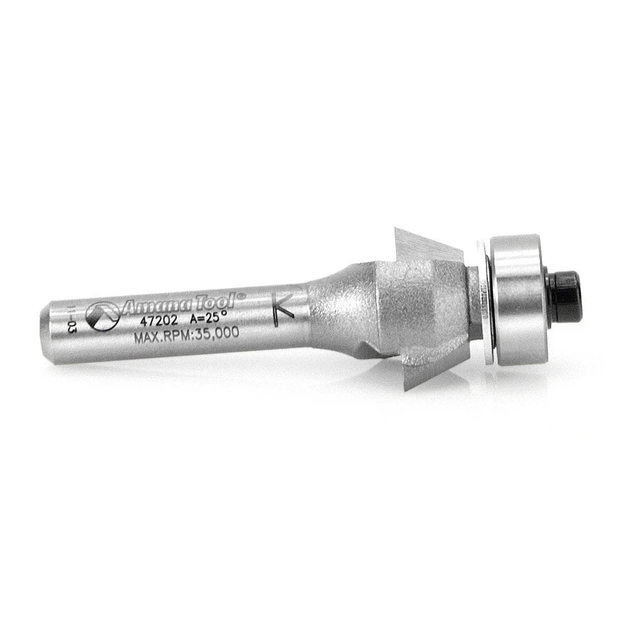 Amana Tool - 47202 - BEVEL BIT 25 DEGREE 1/4 SHANK