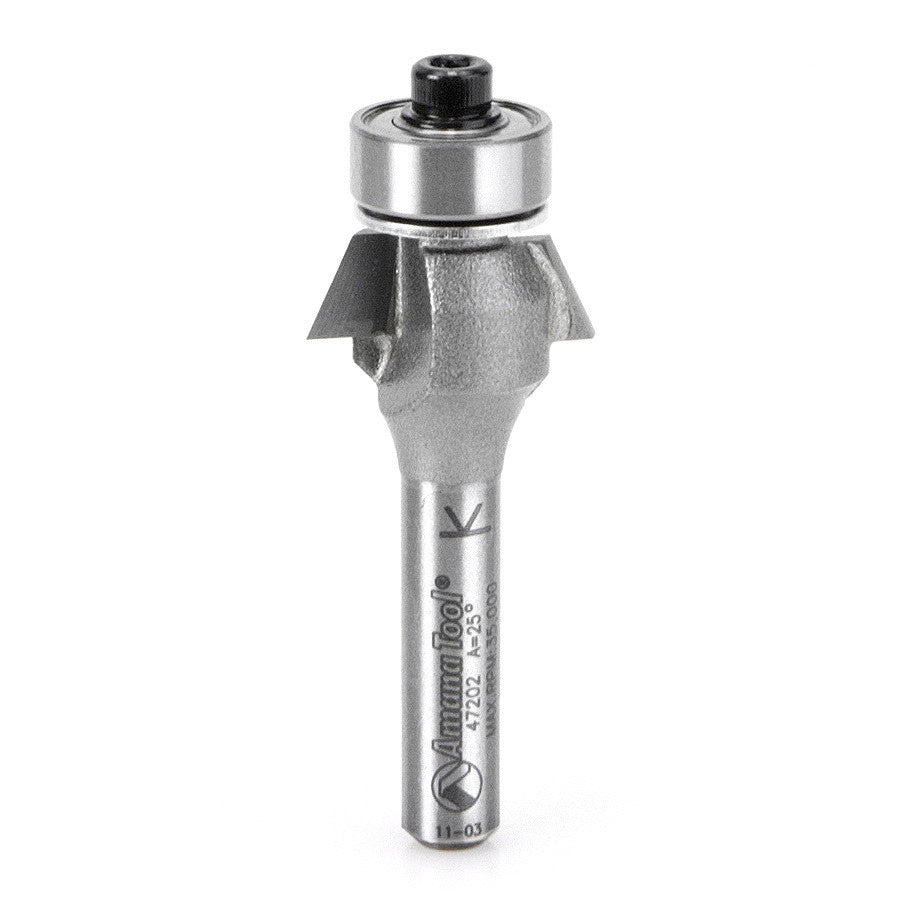 Amana Tool - 47202 - BEVEL BIT 25 DEGREE 1/4 SHANK