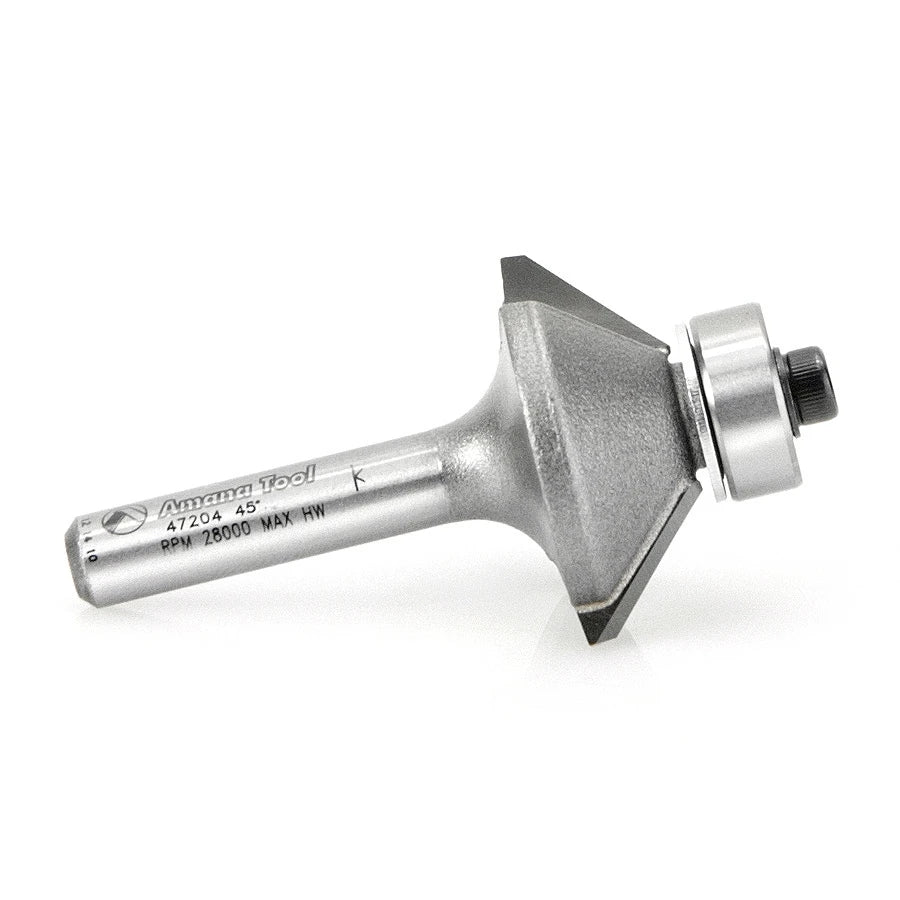 Amana Tool - 47204 - BEVEL BIT 45 DEGREE 1/4 SHANK