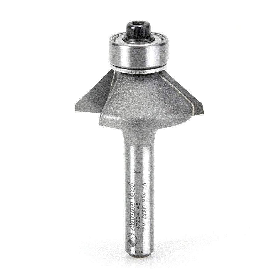 Amana Tool - 47204 - BEVEL BIT 45 DEGREE 1/4 SHANK