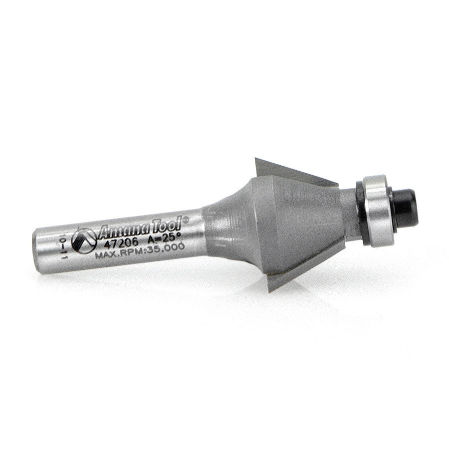 Amana Tool - 47206 - BEVEL BIT 25 DEGREE 1/4 SHANK