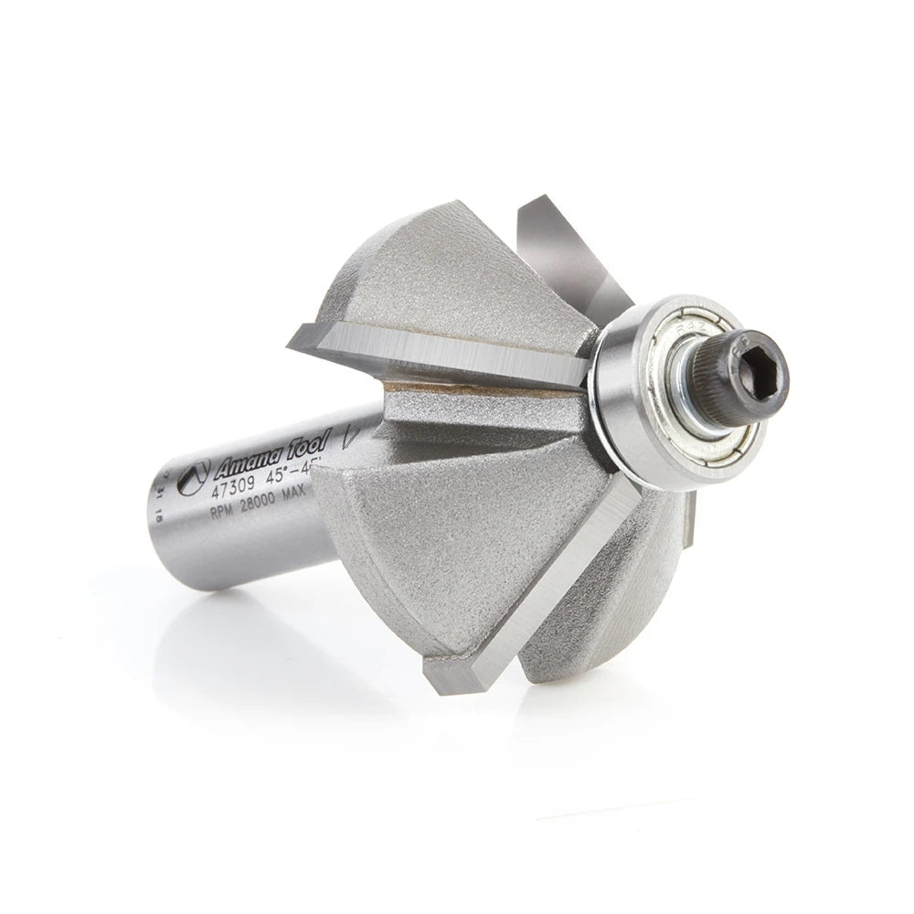 Amana Tool - 47309 - 4FL 45D CHAMFER 1/2" SHANK